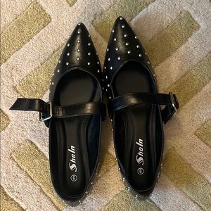 SheIn Black Studded Women's Flats